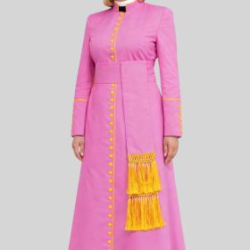 Consecrated Women's Pink Cassock with Regal Trim