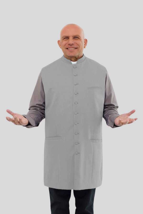 Long Gray Clergy Vest
