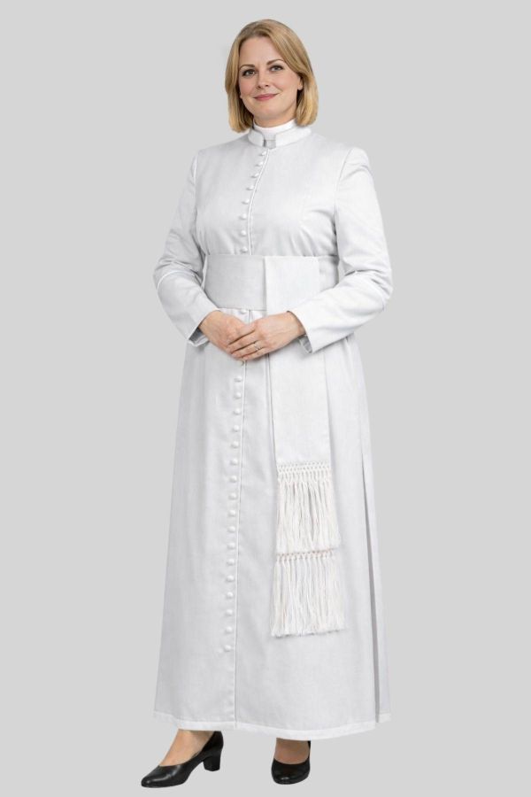 Purity White Womens Cassock for Church and Ministry