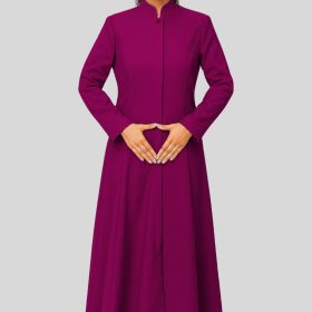 Red Purple Clergy Robe for Women in Sacred Style